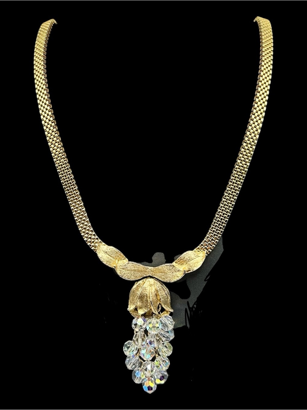 Vintage Crystal Wisteria Cha-Cha Dangle Necklace